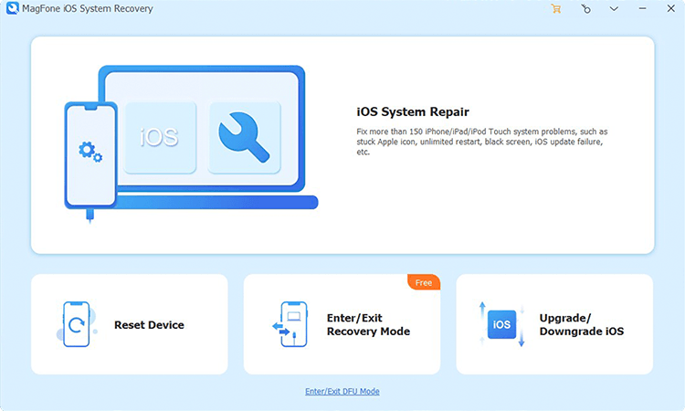ios system recovery main interface