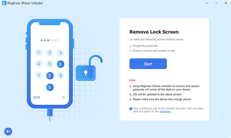 select unlock screen