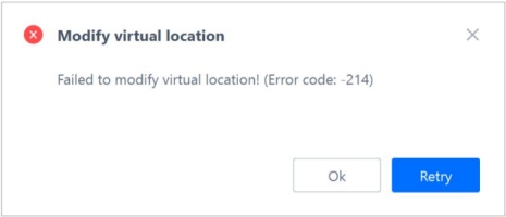 3utools failed to modify virtual location error code 214