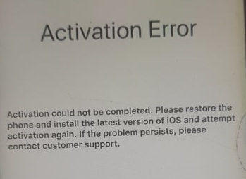 activation error fail