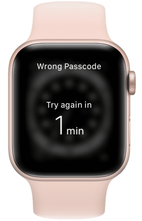 wrong passcode on apple watch