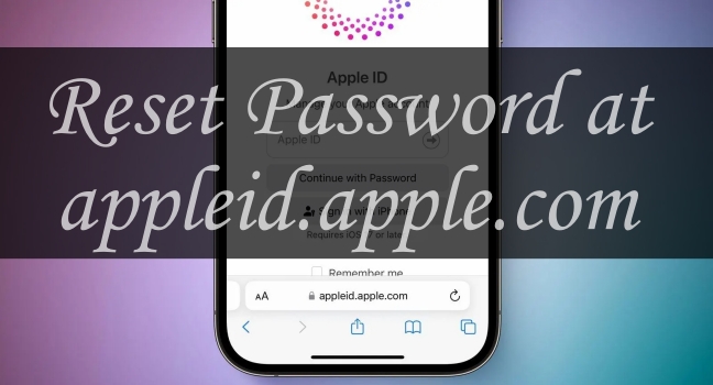 reset password at appleid.apple.com