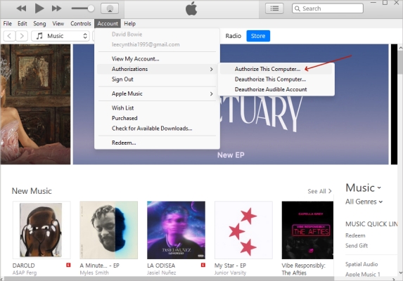 authorizations on iTunes