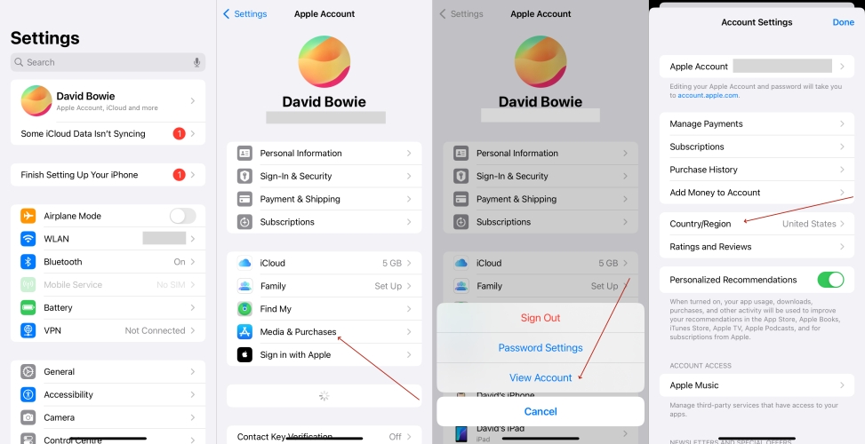 change app store location