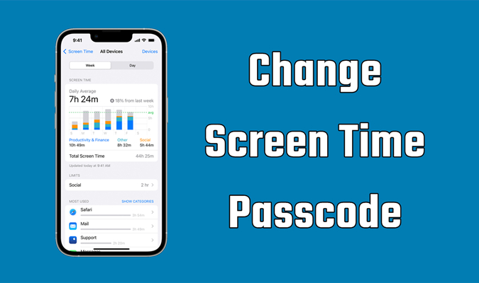 change screen time passcode