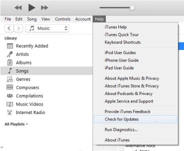 check for updates iTunes
