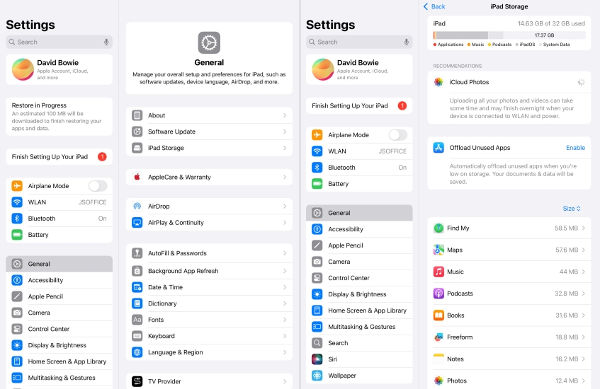 free up storage space on ipad