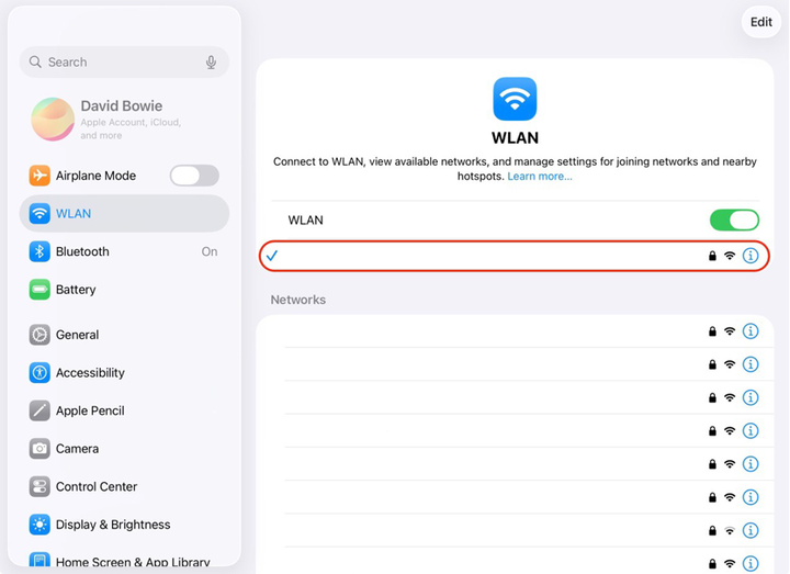 check internet on ipad