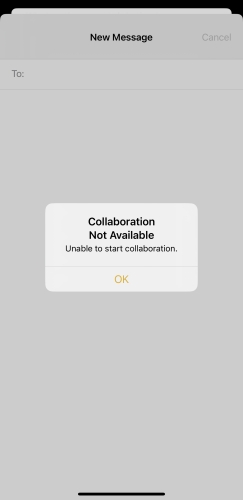 collaboration not available on iphone