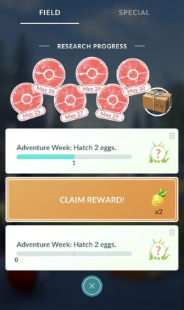complete field research for poke ball