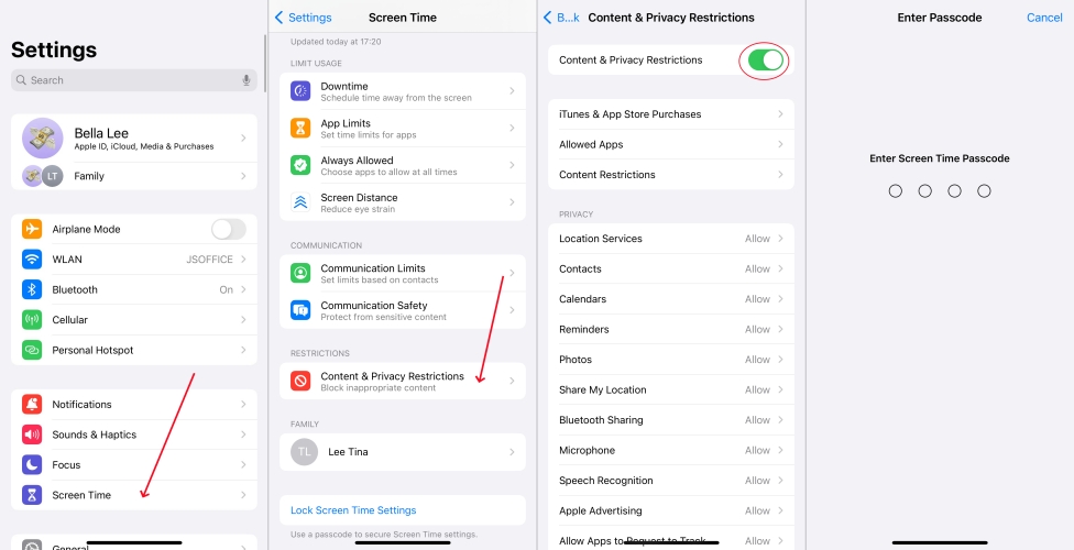 disable parental controls in ios 12