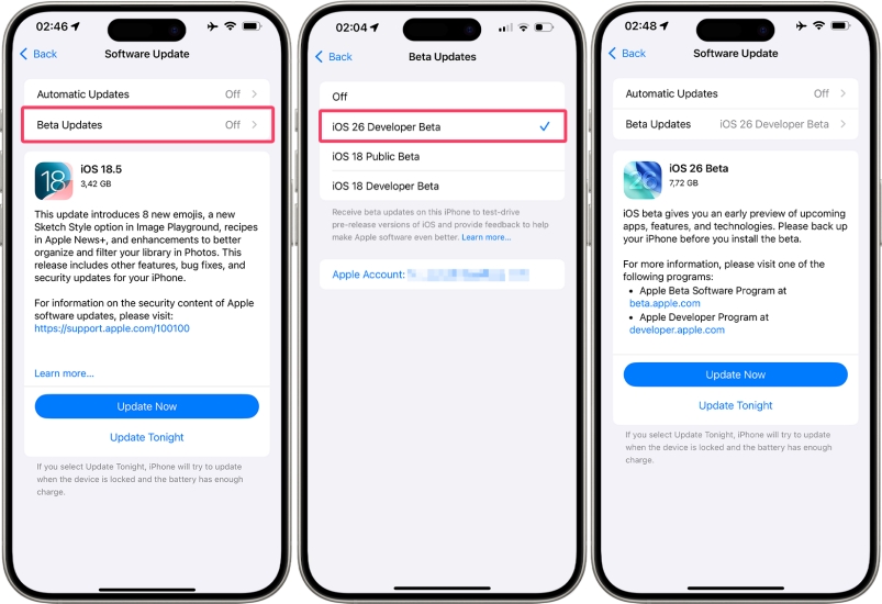 install ios 26 developer beta