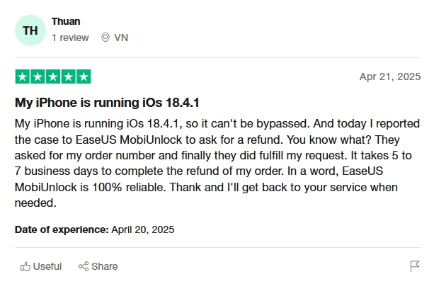 easeus mobiunlock positive review