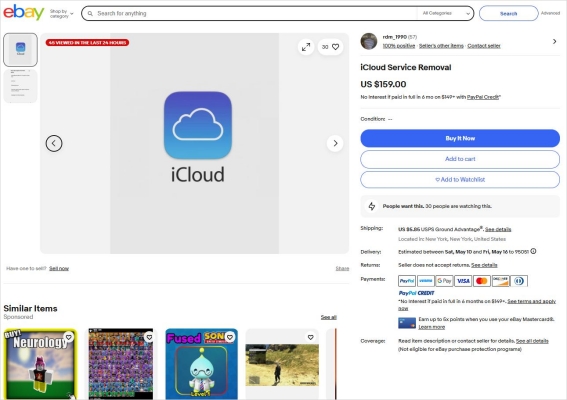 ebay icloud unlock service