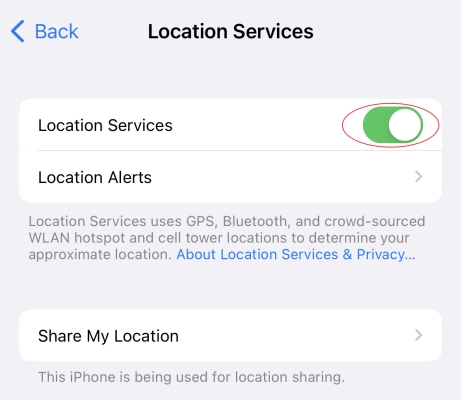 enable location services