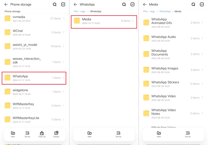 export wahtsapp chat via file manager