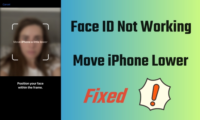 face id not working move iphone lower