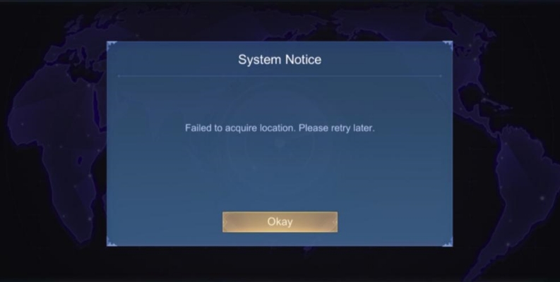 failed to acquire location mobile legends
