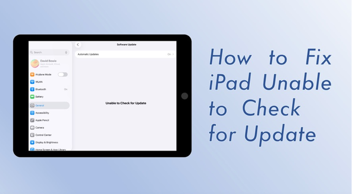 fix ipad unable to check for update