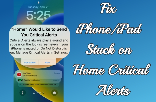 fix iphone stuck on home critical alerts