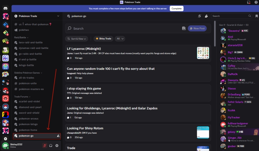 how to use pokemon go trading discord server