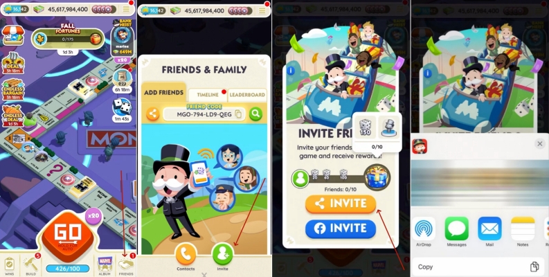 invite friends monopoly go