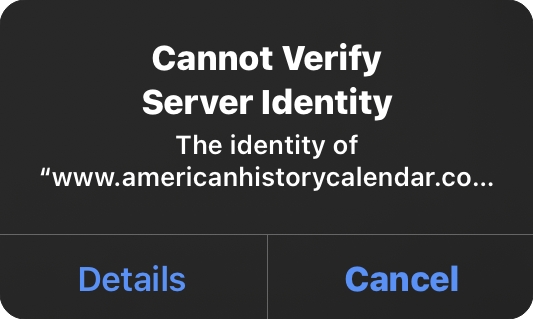 iphone cannot verify server identity