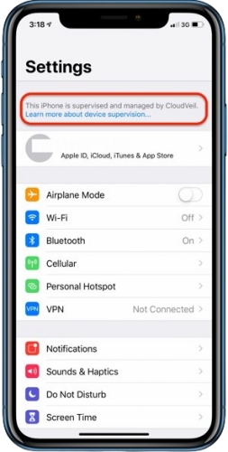 check supervision in settings on iphone