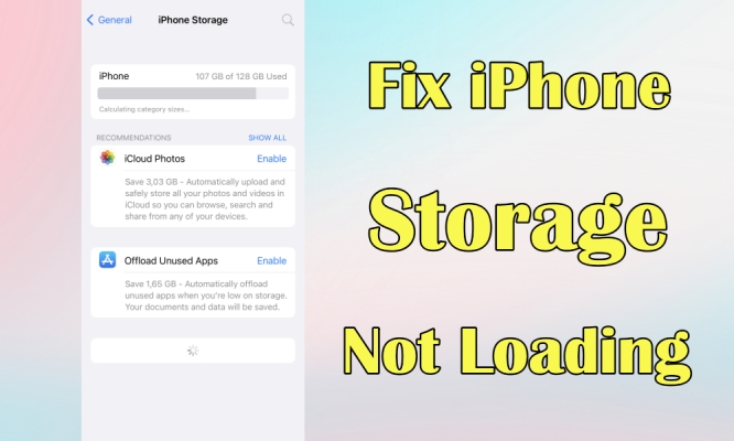 iphone storage not loading