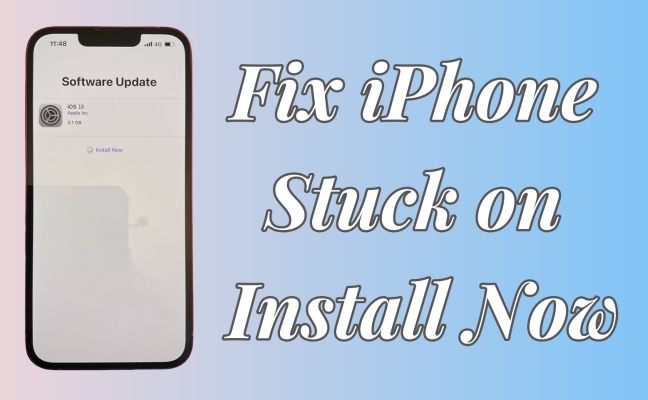 iphone stuck on install now