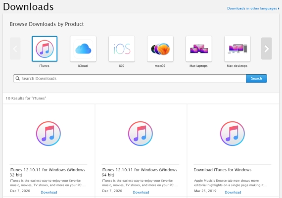 itunes on apple support website