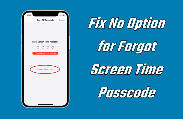 no option for forgot screen time passcode
