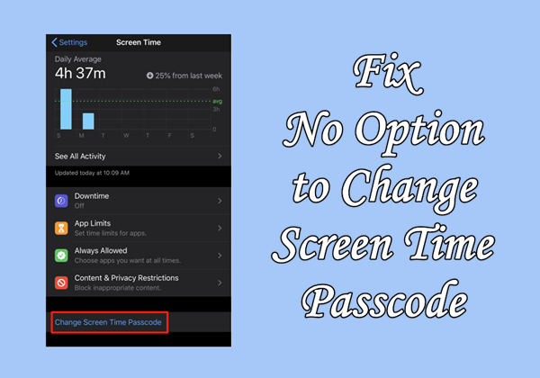 no option to change screen time passcode
