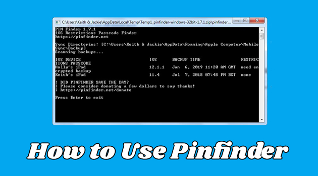 pinfinder interface