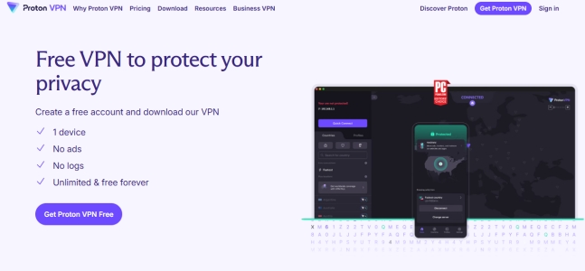 proton vpn page