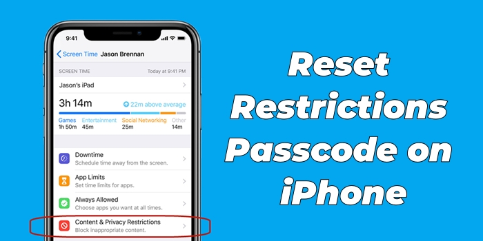 recover restrictions passcode on iphone