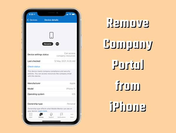 remove company portal from iphone