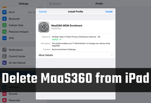 remove maas360 from iphone