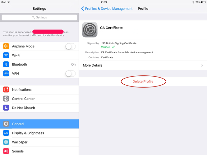 remove ipad mdm in settings