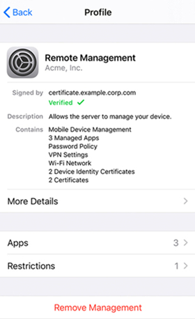 remove mdm on iphone settings