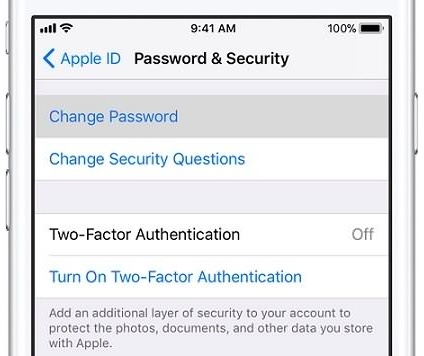 reset security questions in settings