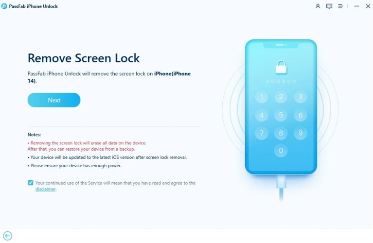 select the unlock mode in passfab iphone unlocker