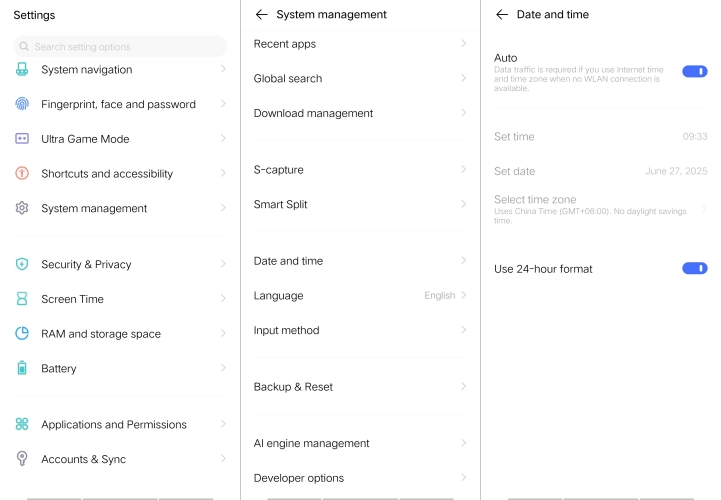 set auto time on android