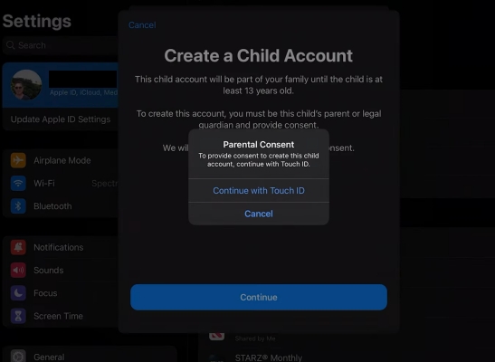 set up ipad for child