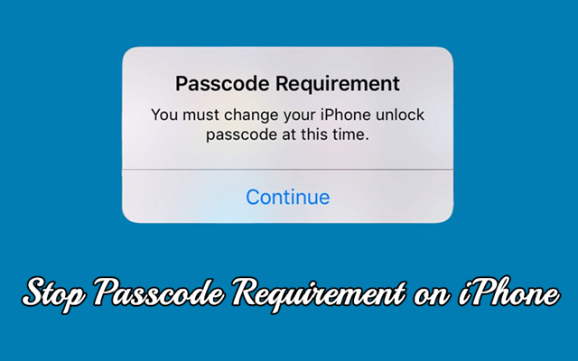 stop passcode requirement on iphone