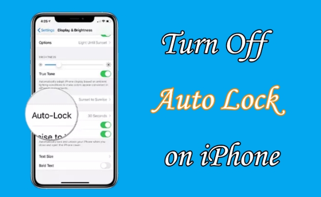 turn off auto lock on iphone