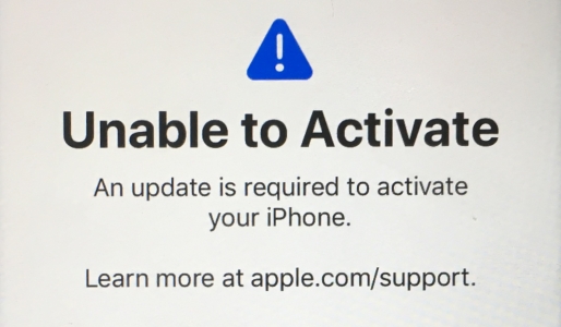 unable to activate iphone an update is required