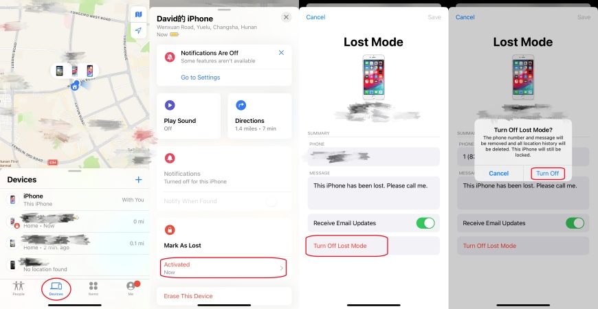 unlock iphone lost mode via find my app