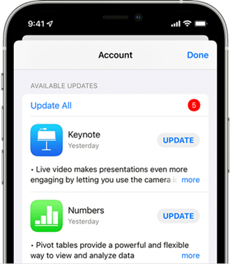 update apps on iphone