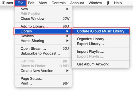 update iCloud music library